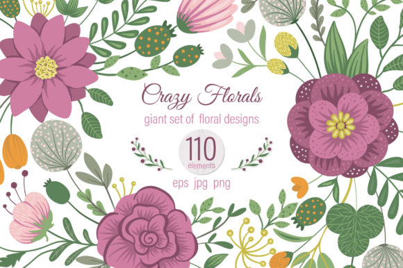 Crazy Florals: Ornate Vector Assets