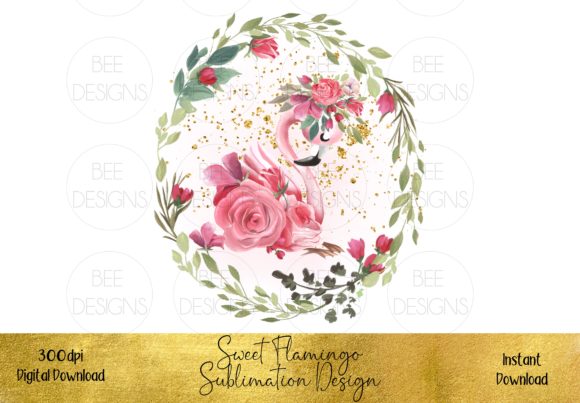 Creating Whimsical Merchandise with the Sweet Pink Flamingo Sublimation Design