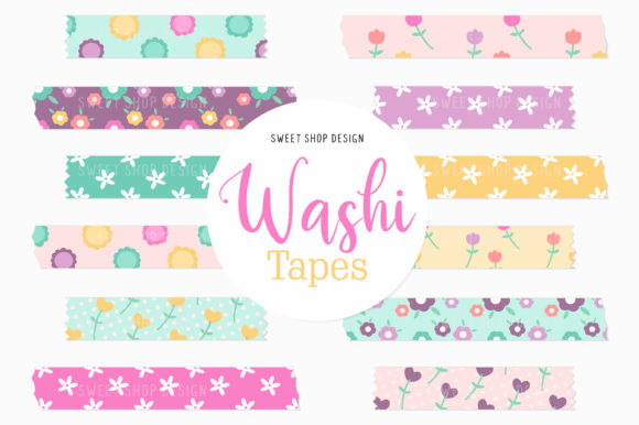Elevating Creative Projects with Digital Washi Tape Spring Garden Graphics