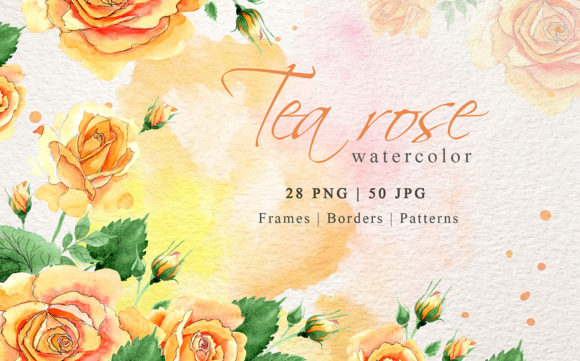 Elevating Digital Design with the Watercolor Tea Yellow Rose Set