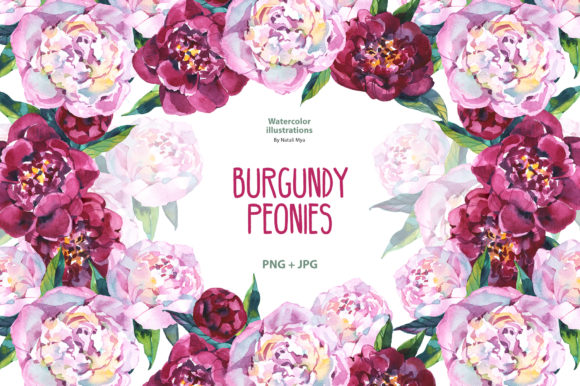 Elevating Digital Design with Watercolor Burgundy Peonies: A Strategic Asset for Modern Creators