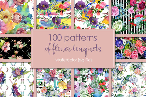 Evaluating the 100 Patterns of Flower Bouquets Watercolor Set for Professional and Personal Design