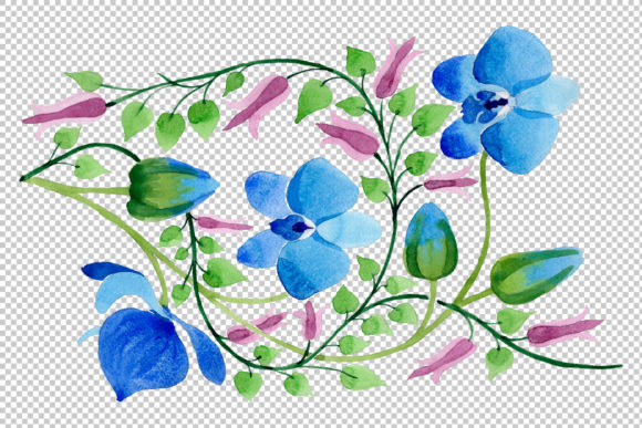 Integrating the Ornament of Blue Flowers Watercolor Set into Professional and Personal Design Projects