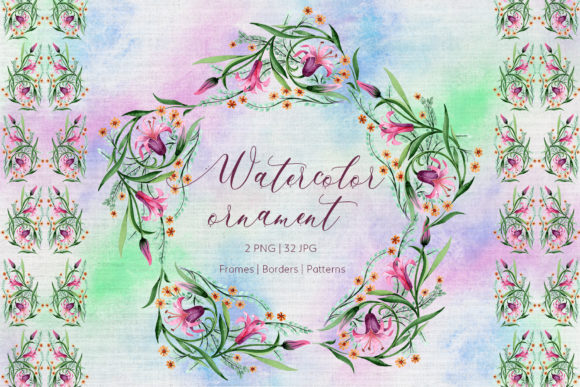 Lilies Ornament of Pink Flowers Watercolor Set: A Guide to Botanical Design Assets