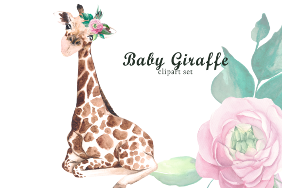 Watercolor Safari Baby Giraffe Clipart: A Creative Resource for Nursery and Event Design